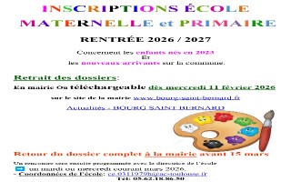 INSCRIPTIONS ÉCOLE MATERNELLE et PRIMAIRE